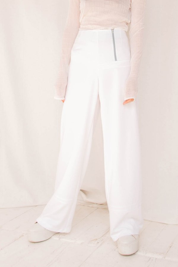 I Am That Shop Collect Call Textured Zipper Pant - White I Am That Shop Collect Call Textured Zipper Pant - White