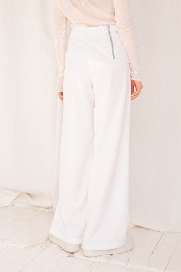 I Am That Shop Collect Call Textured Zipper Pant - White I Am That Shop Collect Call Textured Zipper Pant - White
