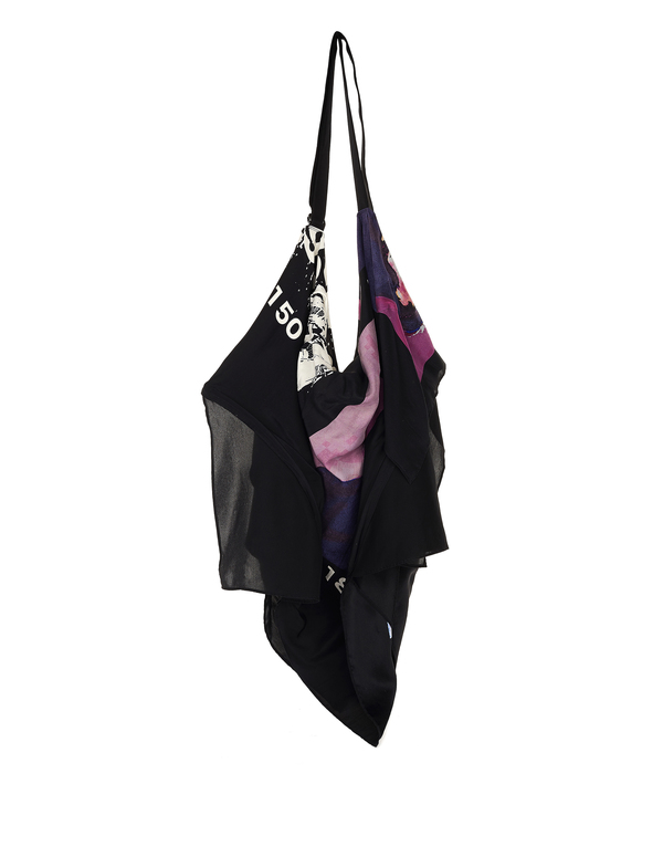 Y's by Yohji Yamamoto Silk Printed Bag - black Y's by Yohji Yamamoto Silk Printed Bag - black