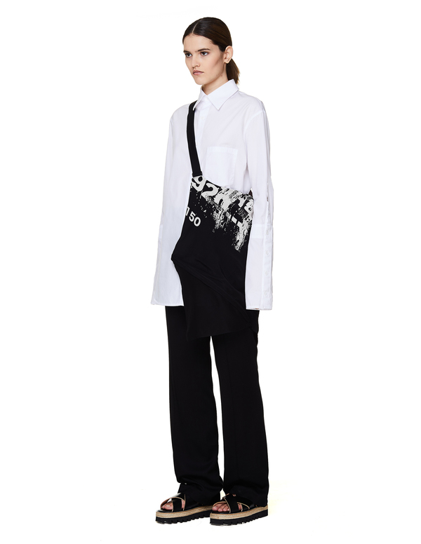 Y's by Yohji Yamamoto Silk Printed Bag - black Y's by Yohji Yamamoto Silk Printed Bag - black