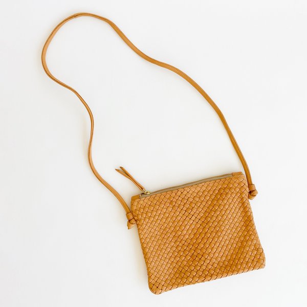 Claramonte Woven Pouch Bag - Camel Claramonte Woven Pouch Bag - Camel