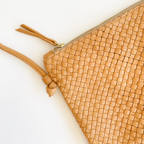 Claramonte Woven Pouch Bag - Camel Claramonte Woven Pouch Bag - Camel