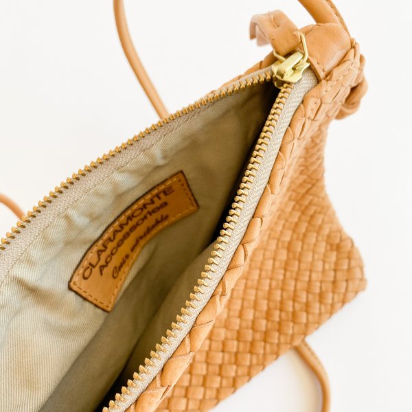 Claramonte Woven Pouch Bag - Camel Claramonte Woven Pouch Bag - Camel