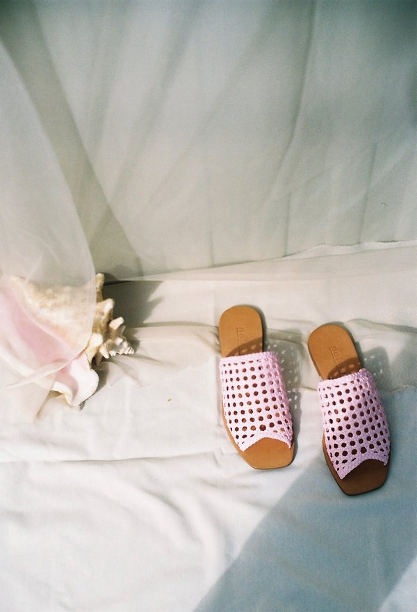 Nelson Made Helena Woven Slide - Lilac Nelson Made Helena Woven Slide - Lilac