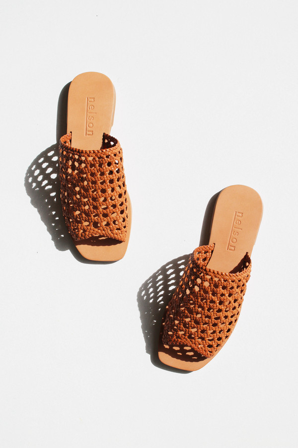 Nelson Made Helena Woven Slide - Tan Nelson Made Helena Woven Slide - Tan
