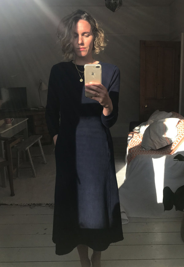 Blue Blue Japan Slub Sweat Pullover Dress - Indigo Blue Blue Japan Slub Sweat Pullover Dress - Indigo