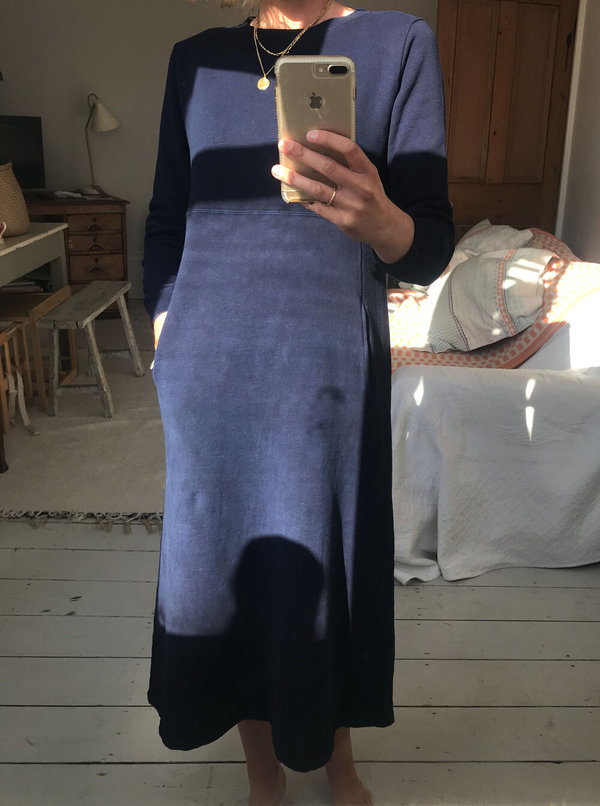 Blue Blue Japan Slub Sweat Pullover Dress - Indigo Blue Blue Japan Slub Sweat Pullover Dress - Indigo