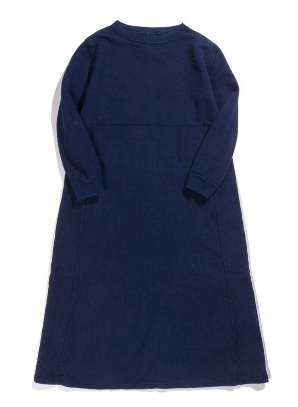 Blue Blue Japan Slub Sweat Pullover Dress - Indigo Blue Blue Japan Slub Sweat Pullover Dress - Indigo