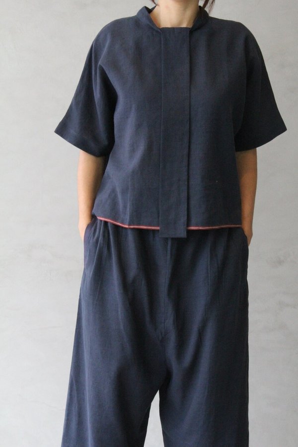 ALOJA Runaway Bicycle Oh Boy! Linen Pants - Navy