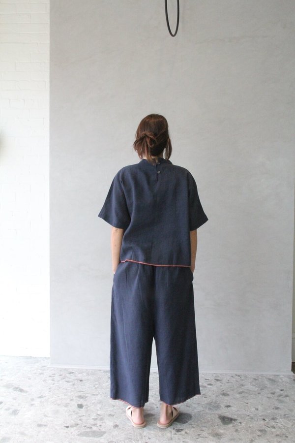 ALOJA Runaway Bicycle Oh Boy! Linen Pants - Navy
