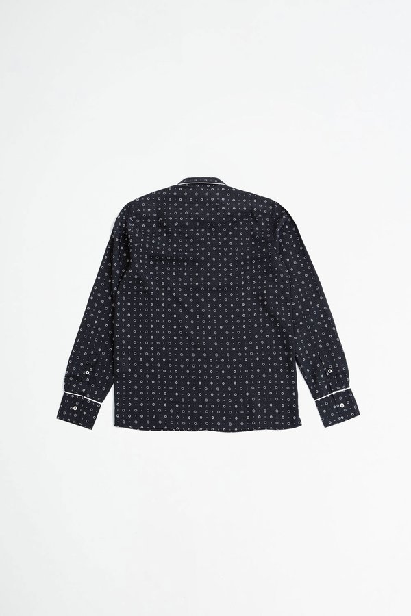 Dario shirt piping printed tencel b/w Dario shirt piping printed tencel b/w