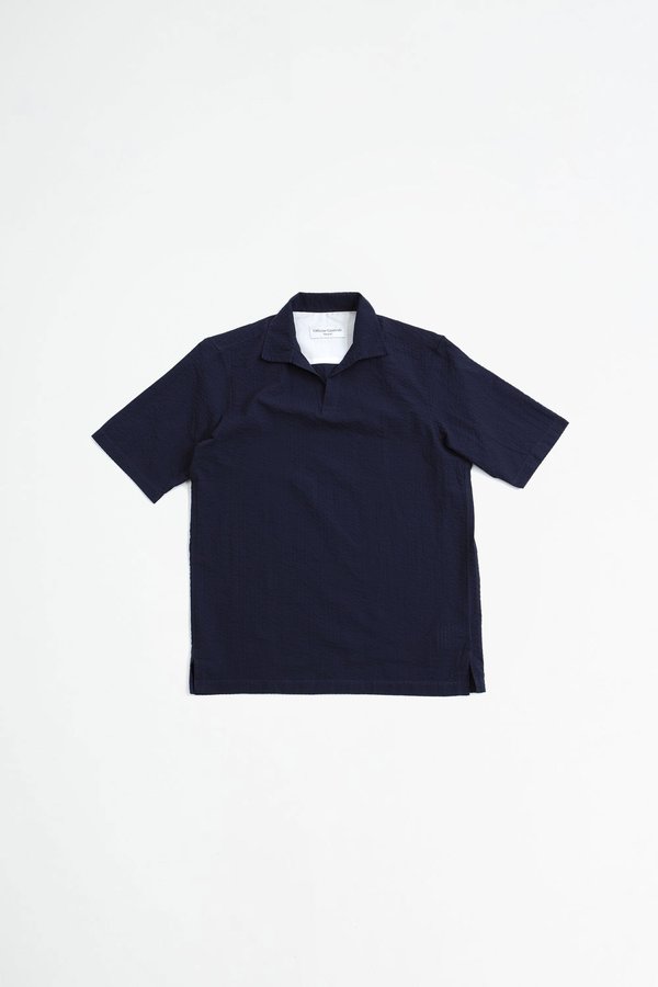 Officine Generale Yann popover shirt - navy Officine Generale Yann popover shirt - navy