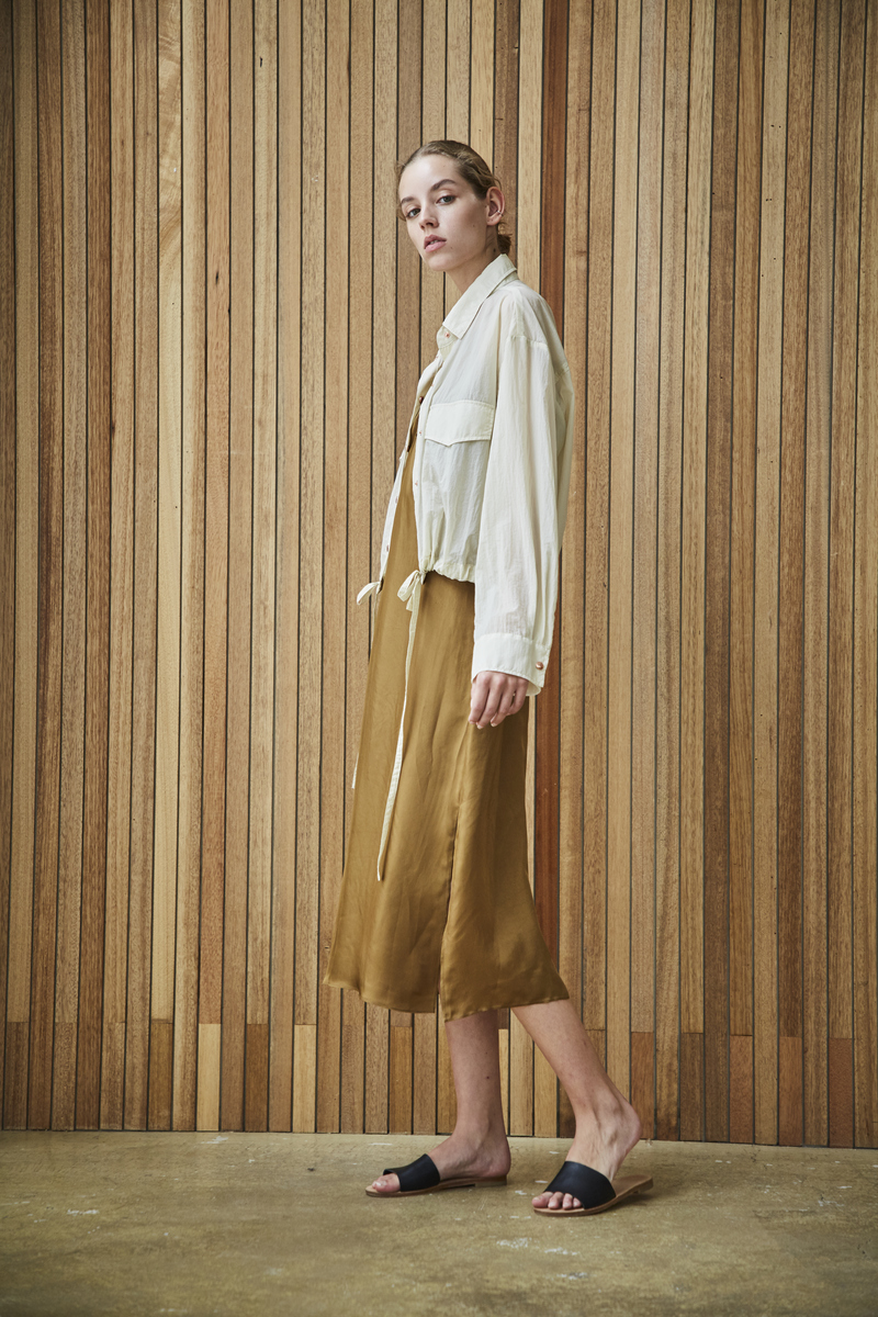 Maison De Ines FEM SLIP DRESS - khaki