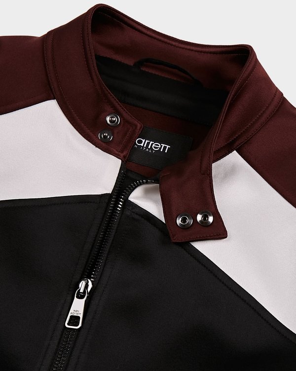 Neil Barrett Modern Rayon Stretch Jacket - Bordeaux/White/Black Neil Barrett Modern Rayon Stretch Jacket - Bordeaux/White/Black