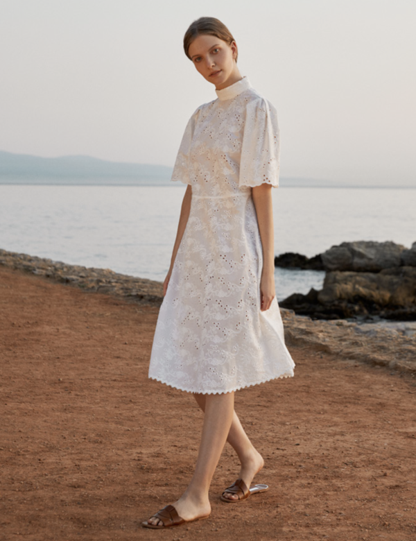 chinese dress ladies Lyon Lace Dress in White Lace – RESA main image 1