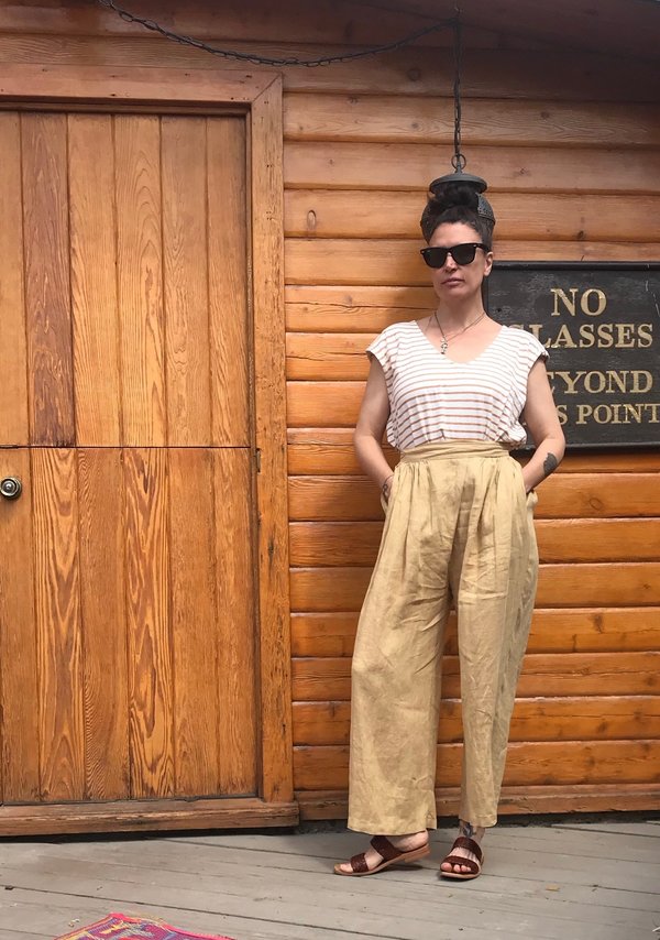 Black Crane Sack Linen Pants Black Crane Sack Linen Pants
