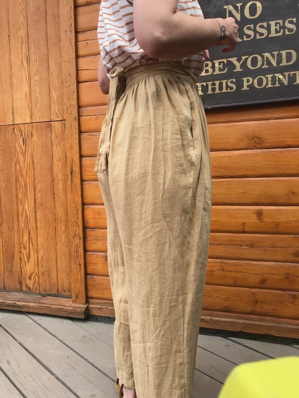 Black Crane Sack Linen Pants Black Crane Sack Linen Pants