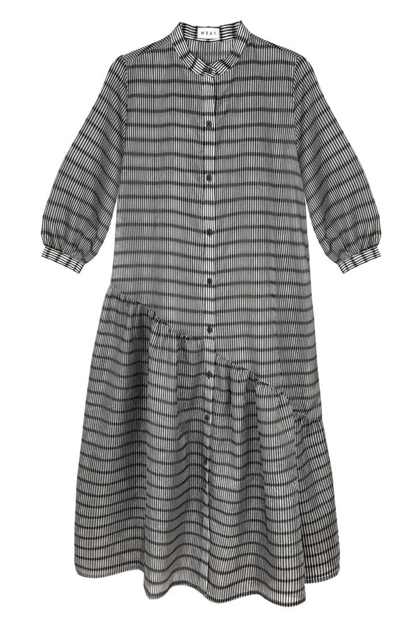 Wray Gathered Shirt Dress - Sheer Venetian Wray Gathered Shirt Dress - Sheer Venetian