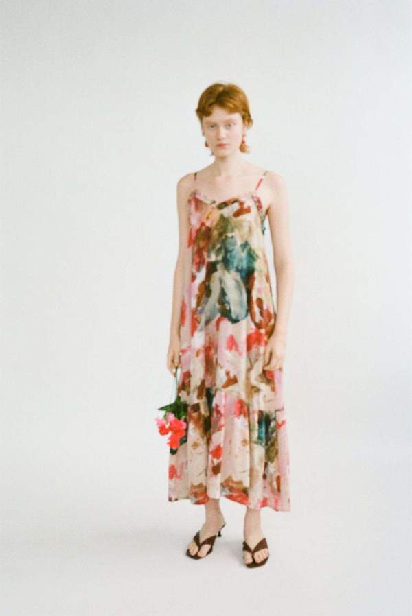 Wray Gathered Slip Dress - Painted Print Wray Gathered Slip Dress - Painted Print