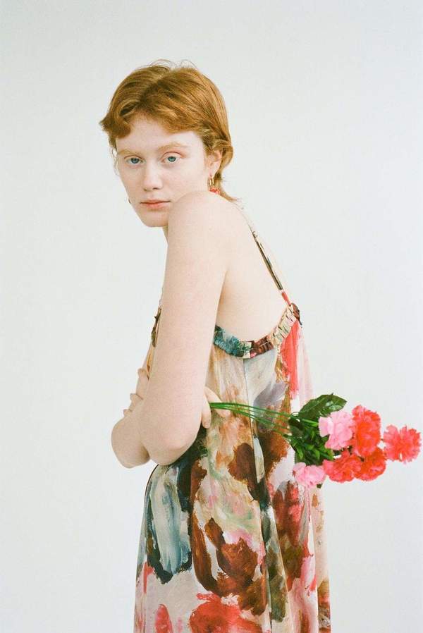 Wray Gathered Slip Dress - Painted Print Wray Gathered Slip Dress - Painted Print