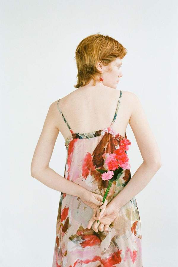 Wray Gathered Slip Dress - Painted Print Wray Gathered Slip Dress - Painted Print