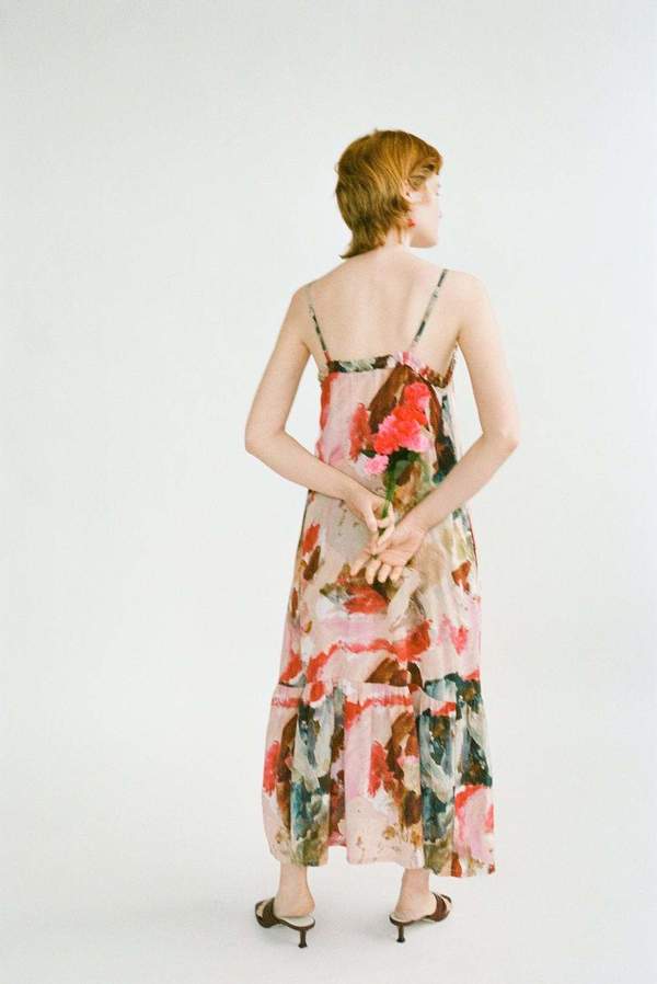 Wray Gathered Slip Dress - Painted Print Wray Gathered Slip Dress - Painted Print