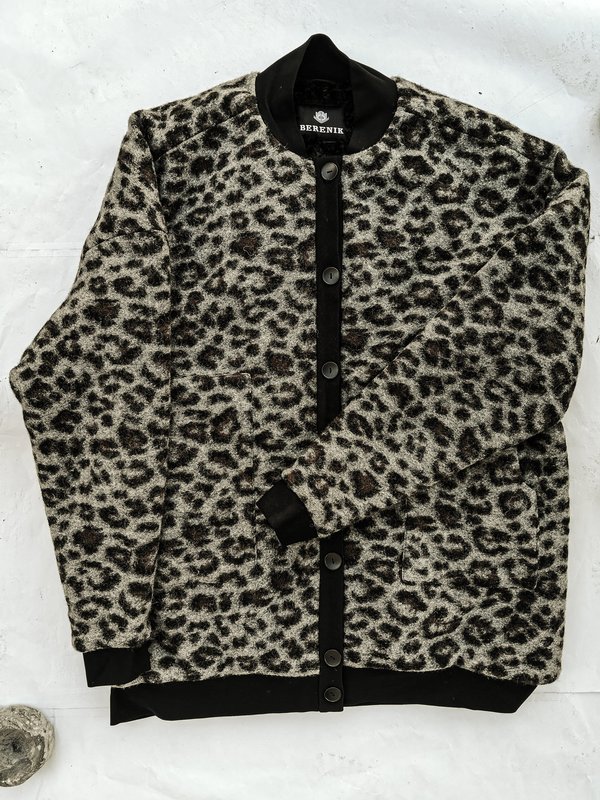 Berenik WOOL BLEND PILOT JACKET WITH FAUX FUR LINING - animal print Berenik WOOL BLEND PILOT JACKET WITH FAUX FUR LINING - animal print