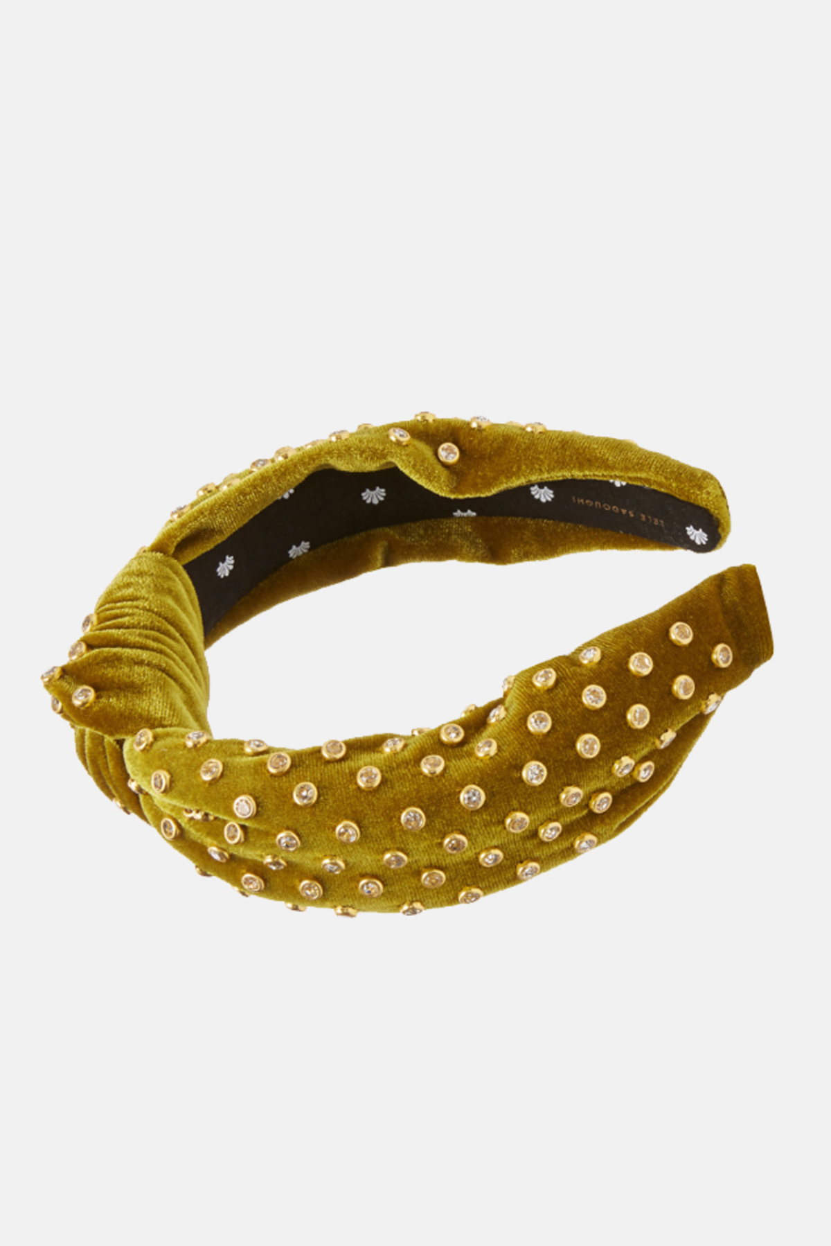 LELE SADOUGHI VELVET STUDDED HEADBAND Lele Sadoughi Velvet Pearl Knotted Headband - Jet - Murray main image 3