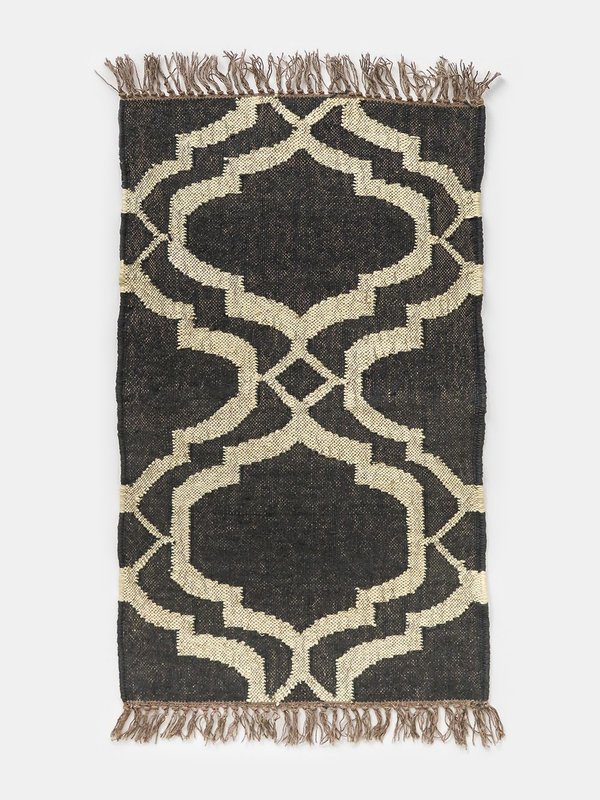 Vimla Jaipur Key Wool/Jute Rug Black/Natural Garmentory