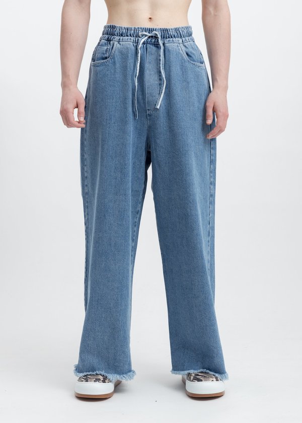 Sunnei Raw Edge Elastic Denim Pants - Washed Blue