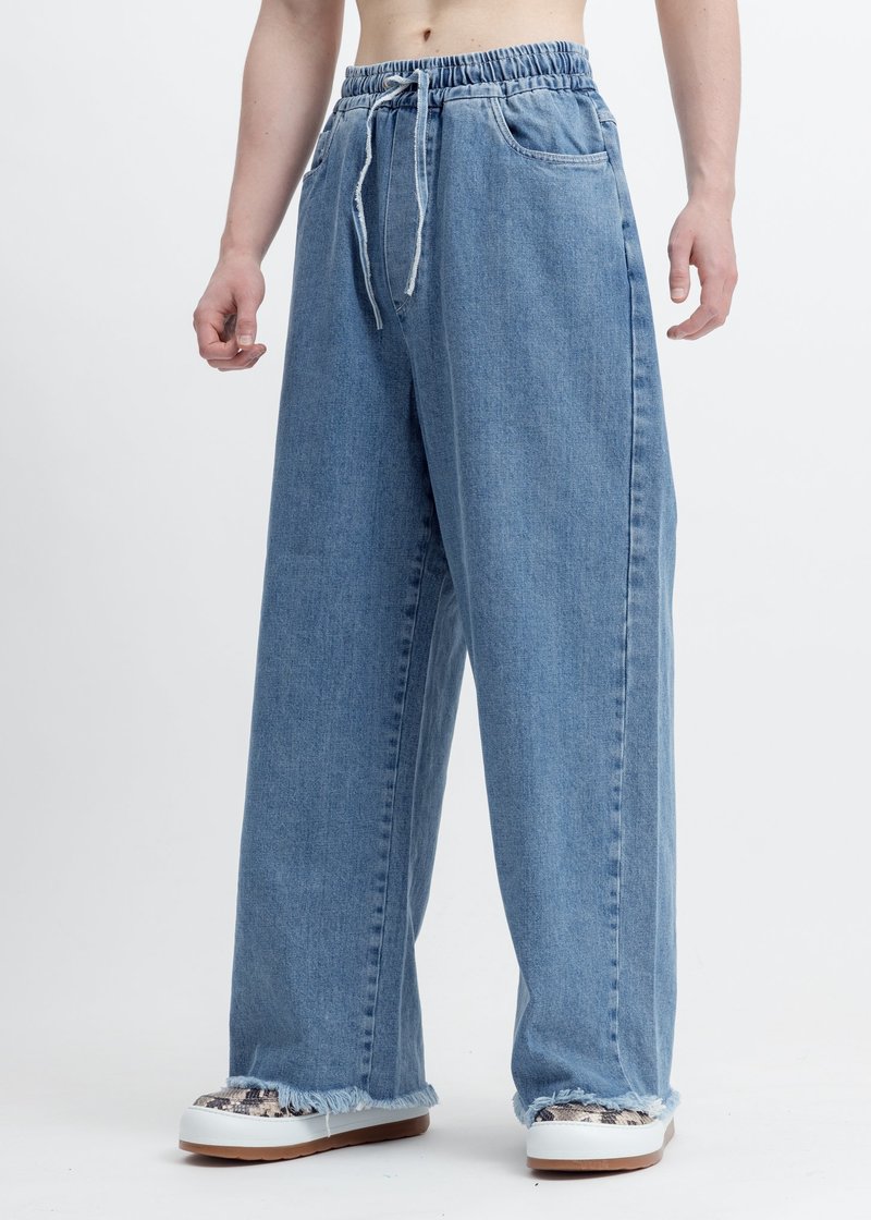 Sunnei Raw Edge Elastic Denim Pants - Washed Blue