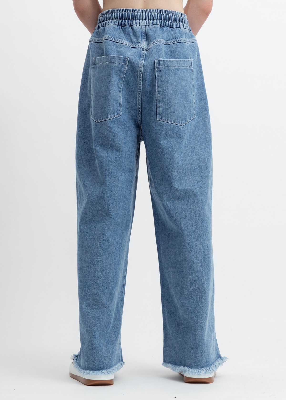 Sunnei Raw Edge Elastic Denim Pants - Washed Blue - Image 4 of 6