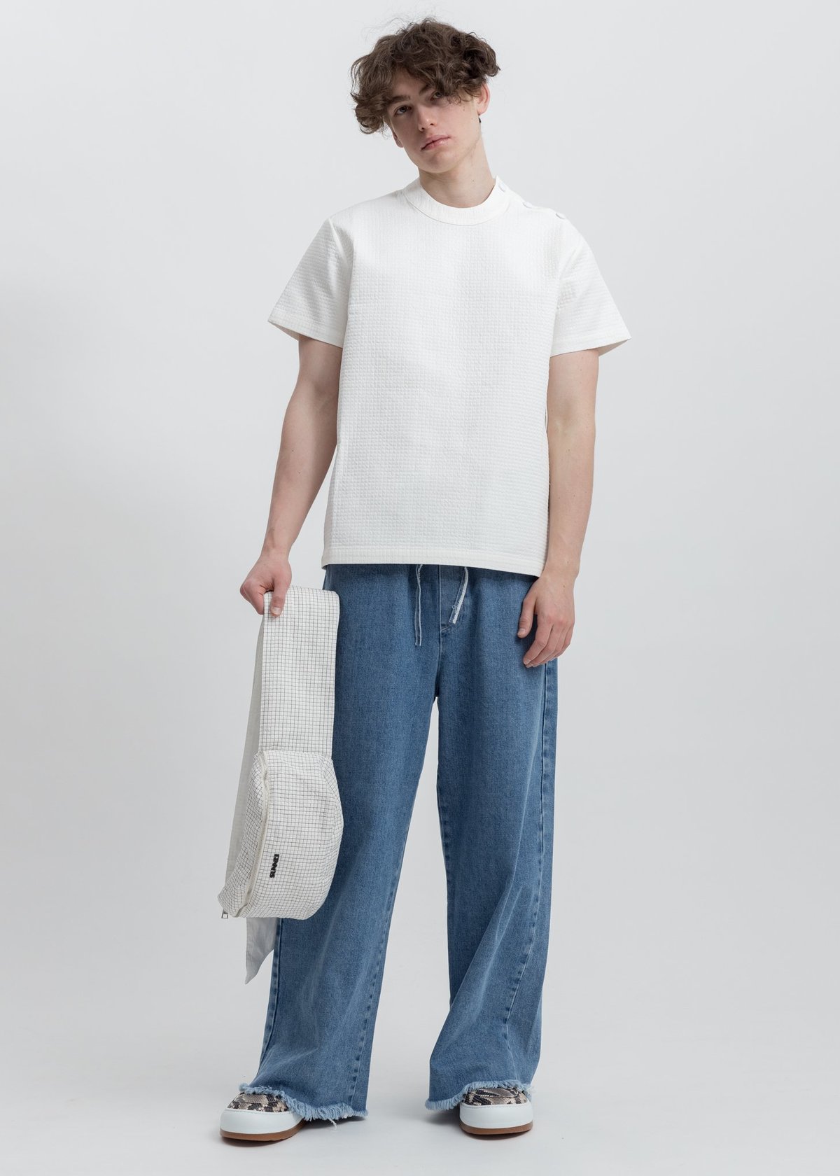 Sunnei Raw Edge Elastic Denim Pants - Washed Blue - Image 5 of 6