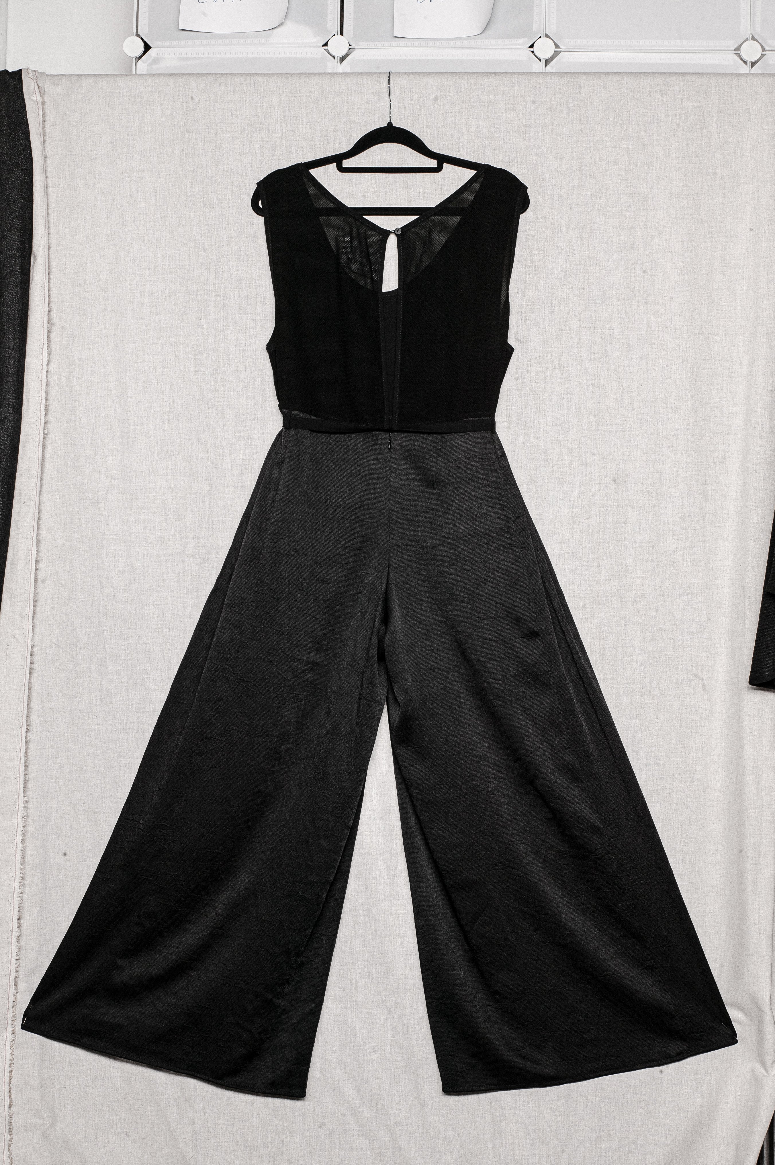 black shiny jumpsuit