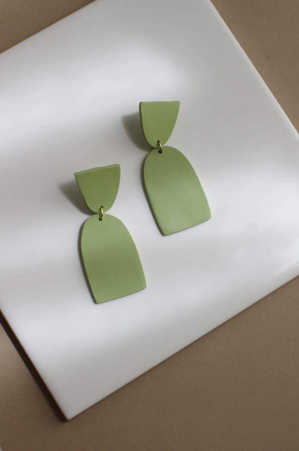 Xenia Studio Column Earrings - Green Xenia Studio Column Earrings - Green