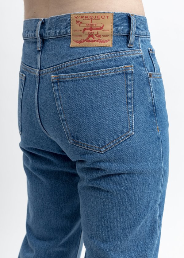 Y/project Cowboy Boot Denim Jeans - Blue | Garmentory