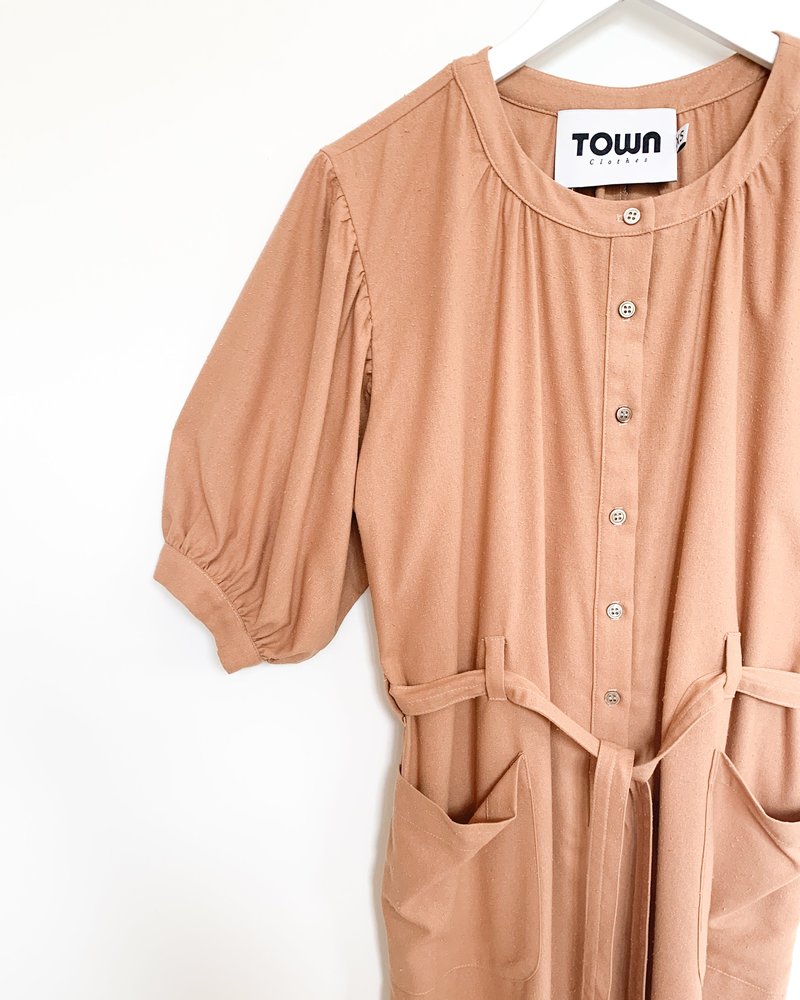 Town Clothes Market Jumpsuit - Camel