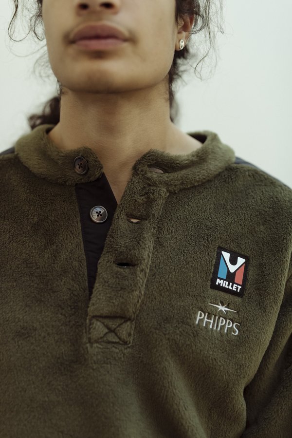 PHIPPS MILLET Collaboration Fleece Pullover - Khaki | Garmentory