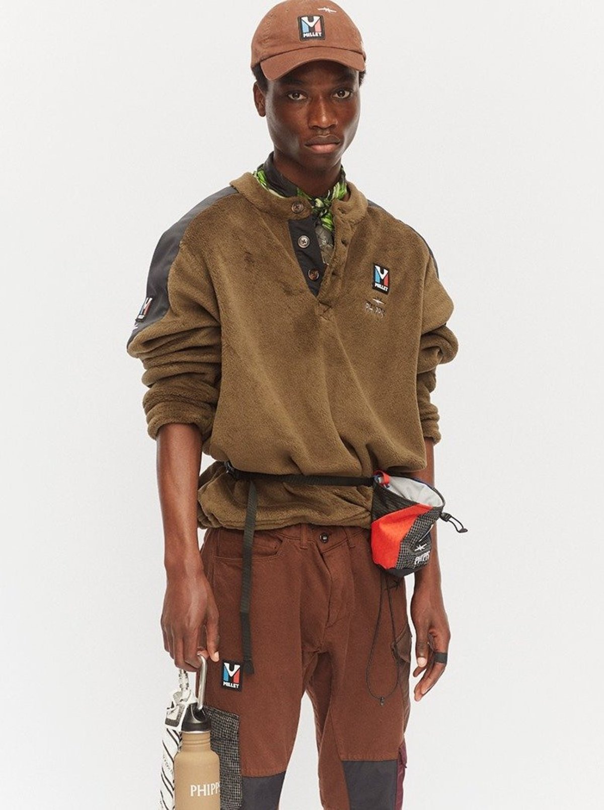 PHIPPS MILLET Collaboration Fleece Pullover - Khaki | Garmentory