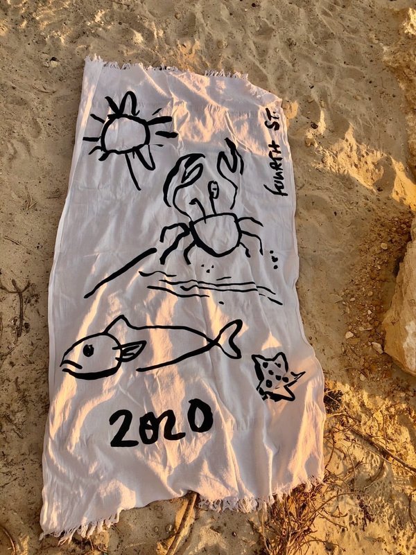 Fourth St Summer 2020 Beach Sheet - White/Black Fourth St Summer 2020 Beach Sheet - White/Black