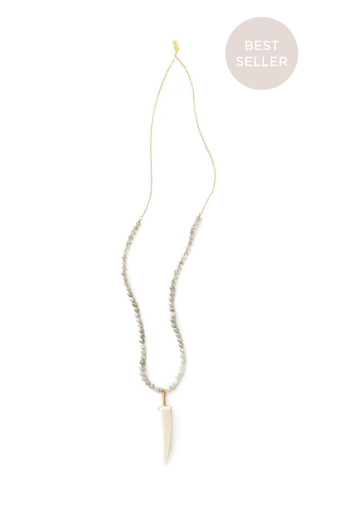 Tess+Tricia abradorite Mix Antler Tip Necklace Tess+Tricia abradorite Mix Antler Tip Necklace