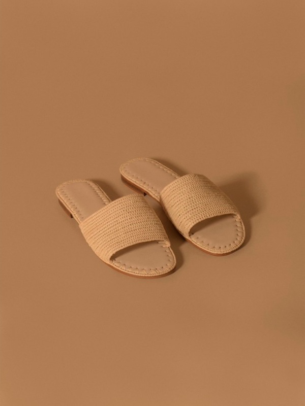 Folk Fortune Raffia Sandals - Natural