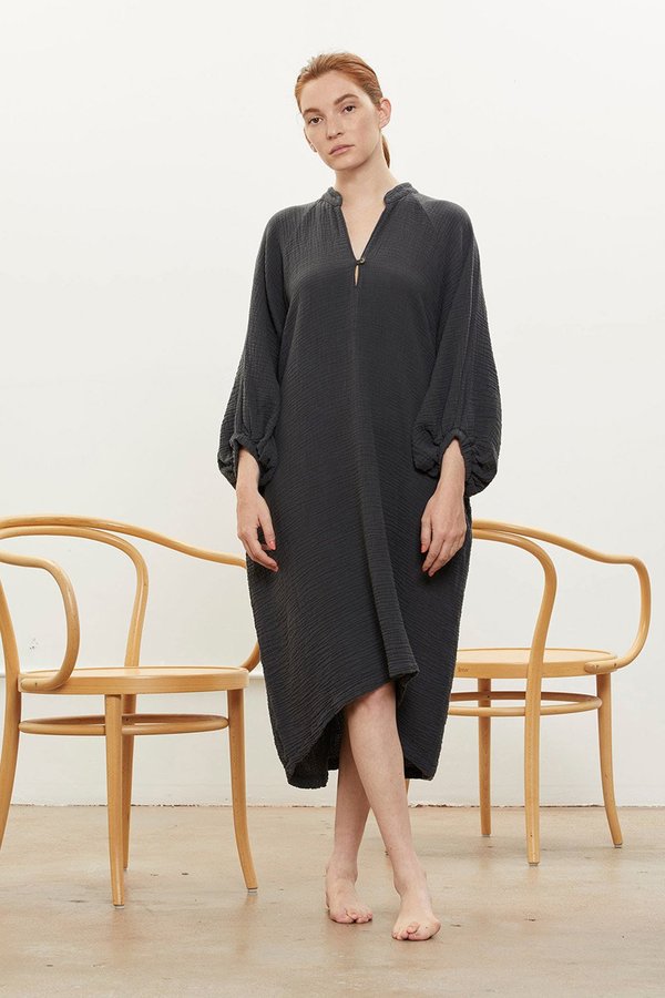 black gauze dress Low Back Maxi Dress - TULUM lightweight gauze main image 0