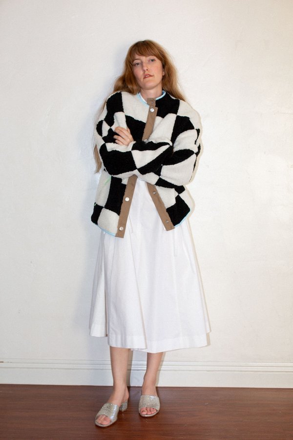 Sandy Liang Pawn Fleece - Checkerboard