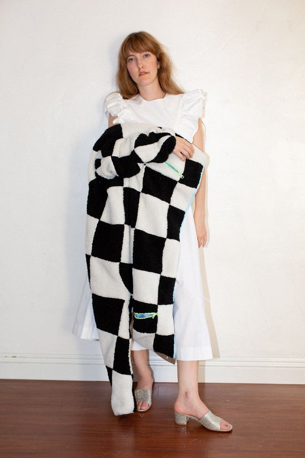 Sandy Liang Pawn Fleece - Checkerboard