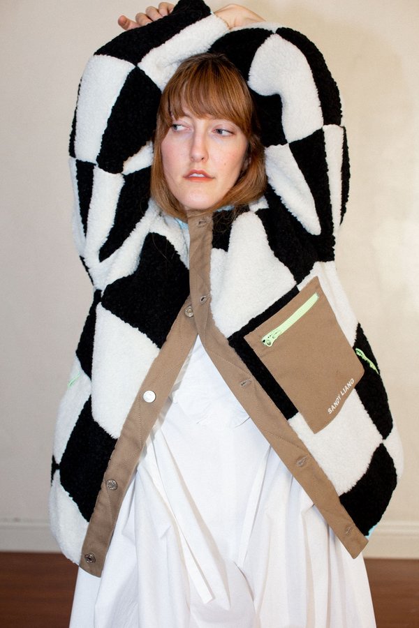 Sandy Liang Pawn Fleece - Checkerboard