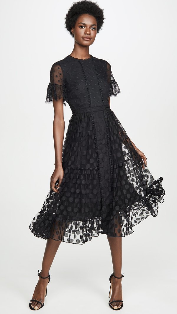 saloni holiday dress Michelle Dress in Nerine Azure  SALONI