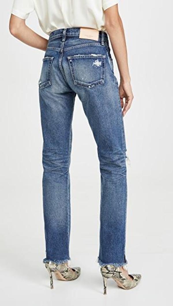 MOUSSY VINTAGE Women's MV Quogue Boys Straight Leg Jeans - Non-Stretch Denim, Ankle Length, Raw Hem & Distressed Details