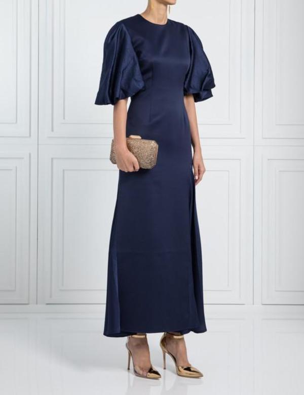 Solace of London Rani Midaxi Dress - Navy Blue | Garmentory