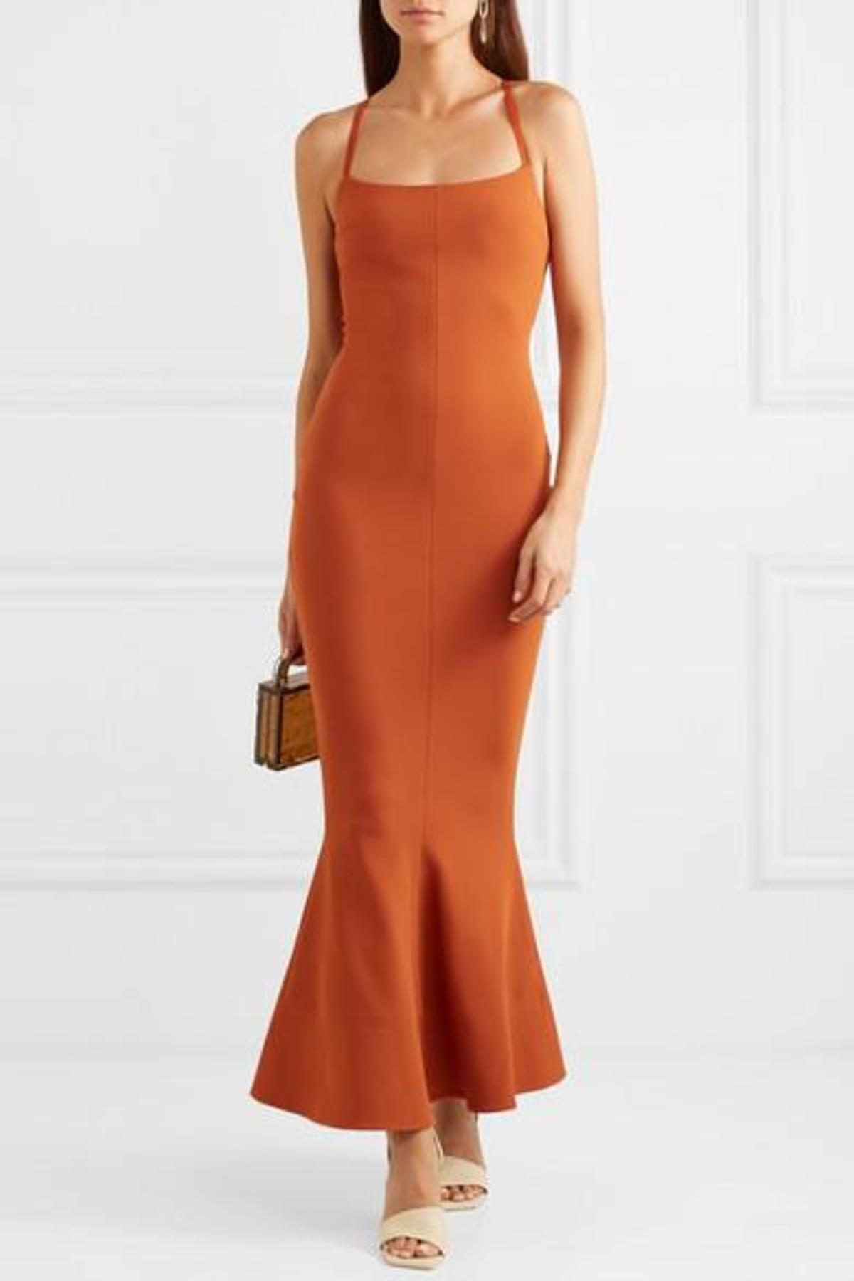 knee length dresses for ladies The Severny Midi Dress in Red – Solace London main image 0
